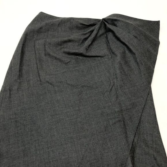 Ralph Lauren Black Label Gray Cashmere Wool Draped Skirt 2 Lined A-Line Ruffle - Picture 11 of 15